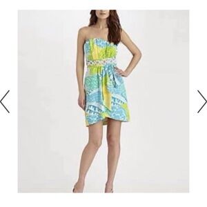Lilly Pulitzer Strapless lagoon crystal  Sundress size 2 fits like 00